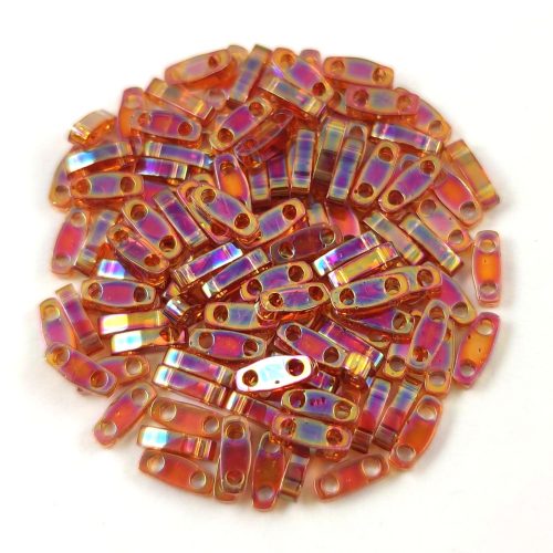 Miyuki Quarter Tila bead - 257 - Transparent Dark Topaz AB - 1.2 x 5mm