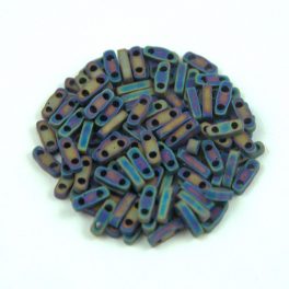   Miyuki Quarter Tila gyöngy - 401fr - Opaque Frosted Rainbow Black - 1.2 x 5mm