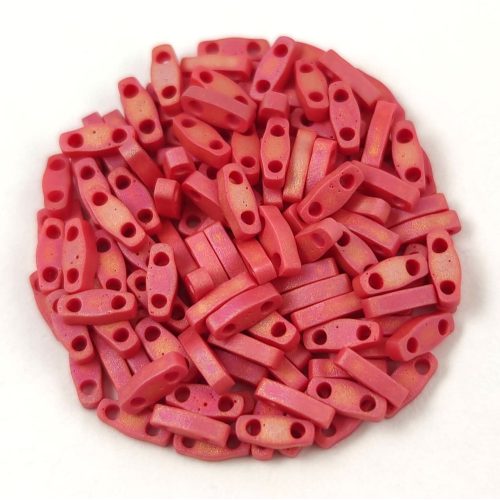 Miyuki Quarter Tila bead - 408fr - Opaque Matte Dark Red AB - 1.2 x 5mm