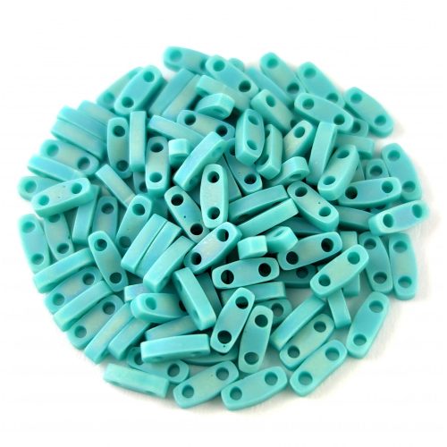 Miyuki Quarter Tila bead - 412fr - Opaque Matt Turquoise Green AB - 1.2 x 5mm