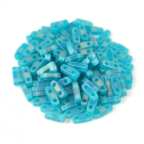 Miyuki Quarter Tila bead - 2405fr - Matte Transparent Teal AB - 1.2 x 5mm