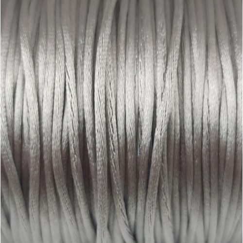 Selyem zsinór (rattail) - 1mm - Silver