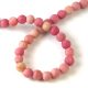 Rhodonit round bead - rose - matt - 4mm - strand