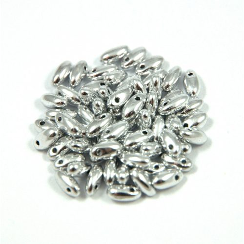 Rizo - Czech Glass Bead - silver - 2.5x6mm