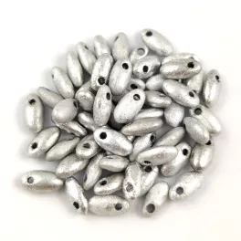 Rizo gyöngy - Crystal Etched Silver - 2.5x6mm