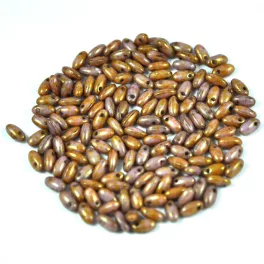 Rizo gyöngy- barna-lila bronz lüszter-2,5x6mm