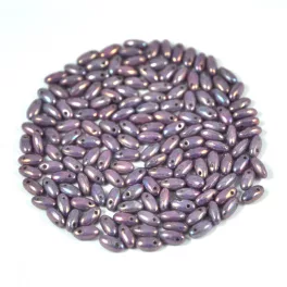 Rizo gyöngy-opál bíbor írisz-2,5x6mm