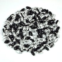 Rizo gyöngy-fekete ezüst-2,5x6mm