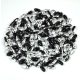 Rizo - Czech Glass Bead-fekete ezüst-2,5x6mm
