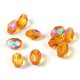 Czech Fire Polished Faceted Glass Bead - Topas AB - 6x4mm