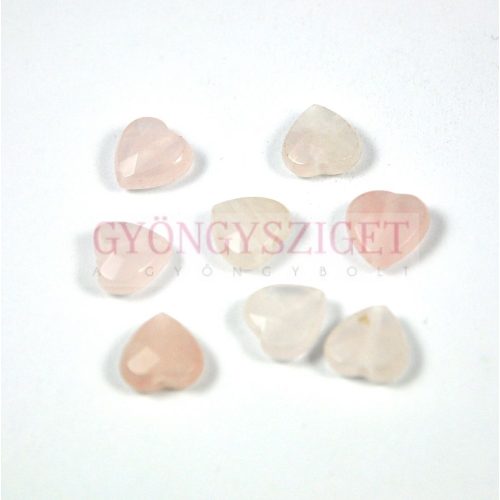 Rose quartz - round bead heart - 10mm