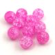 Crushed Glass Round Bead - Fuchsia - 8mm