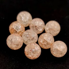 Crushed Glass Round Bead - Baby Pink - 8mm