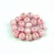 RounDuo bead - Opaque White Pink Luster - 4mm