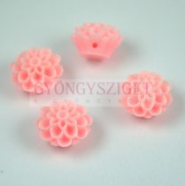 Műanyag alul fúrt rózsa gyöngy - Pink - 14mm