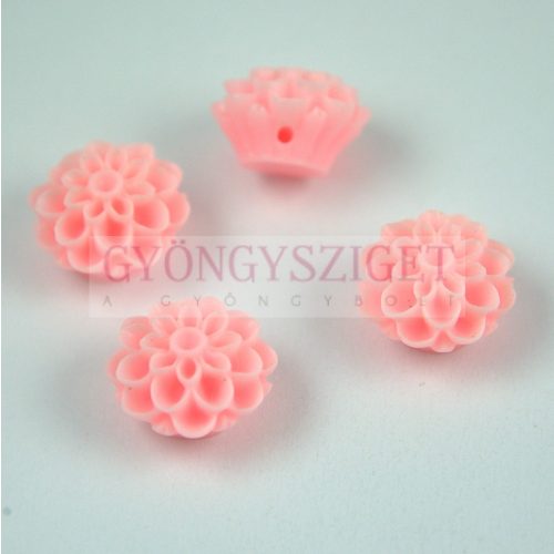 Plastic rose bead - Pink - 14mm