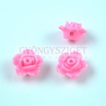 Műanyag alul fúrt rózsa gyöngy - Pink - 12 x 7.5 mm