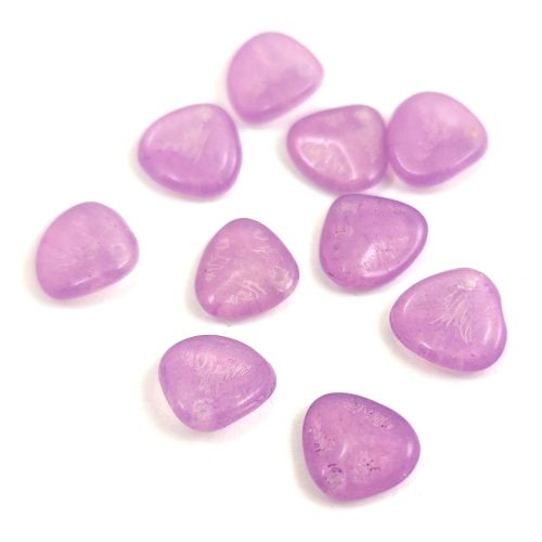 Préselt rózsaszirom gyöngy - Rose Petal -  Crystal Opal Violet Luster - 8x7mm