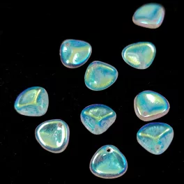Rose Petal - Czech Glass Bead - Crystal AB - 8x7mm