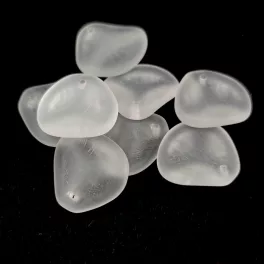 Rose Petal - Czech Glass Bead - Crystal Matt - 14x13mm