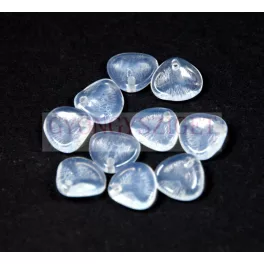 Rose Petal - Czech Glass Bead - opal crystal -8x7mm