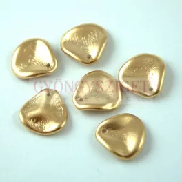 Rose Petal - Czech Glass Bead - Aztec Gold - 14x13mm