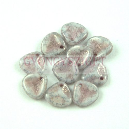 Préselt rózsaszirom gyöngy - Rose Petal - Alabaster Gray Terracotta - 8x7mm