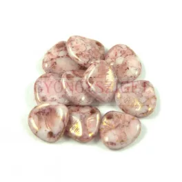   Rose Petal - Czech Glass Bead - alabaster rose terracotta  -8x7mm
