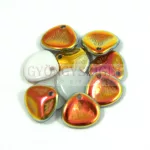Rose Petal - Czech Glass Bead gyöngy - alabaster sliperit -8x7mm