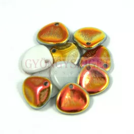   Rose Petal - Czech Glass Bead gyöngy - alabaster sliperit -8x7mm