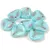 Rose Petal - Czech Glass Bead - Alabaster Milky Turquoise Fuchsia - 14x13mm