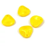 Rose Petal - Czech Glass Bead - Alabaster Vivid Yellow - 14x13mm