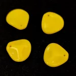 Rose Petal - Czech Glass Bead - Alabaster Vivid Yellow - 14x13mm