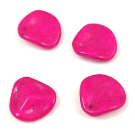   Rose Petal - Czech Glass Bead - Alabaster Vivid Magenta - 14x13mm