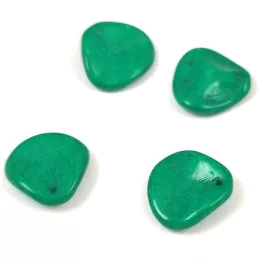   Rose Petal - Czech Glass Bead - Alabaster Vivid Green - 14x13mm