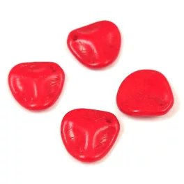   Rose Petal - Czech Glass Bead - Alabaster Vivid Red - 14x13mm