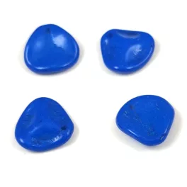   Rose Petal - Czech Glass Bead - Alabaster Vivid Blue - 14x13mm