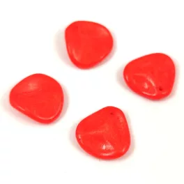   Rose Petal - Czech Glass Bead - Alabaster Vivid Orange - 14x13mm
