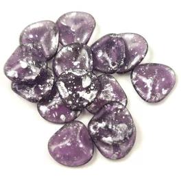   Rose Petal - Czech Glass Bead - Czech Glass Bead - Light Amethyst Silver Splash - 14x13mm