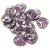 Rose Petal - Czech Glass Bead - Czech Glass Bead - Light Amethyst Silver Splash - 14x13mm