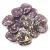 Rose Petal - Czech Glass Bead - Czech Glass Bead - Light Amethyst Gold Splash - 14x13mm