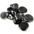 Rose Petal - Czech Glass Bead - Jet Dark Hematit - 14x13mm