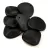 Rose Petal - Czech Glass Bead - Jet Matt - 14x13mm