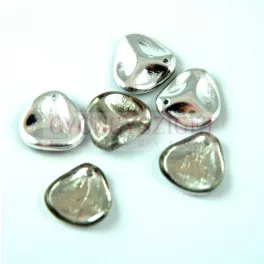   Rose Petal - Czech Glass Bead - Black Diamond Labrador - 14x13mm