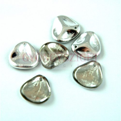 Rose Petal - Czech Glass Bead - Black Diamond Labrador - 14x13mm