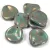 Rose Petal - Czech Glass Bead - Turquoise Green Bronz - 14x13mm