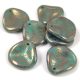 Rose petal gyöngy - Turquoise Green Bronz - 14x13mm