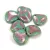 Rose Petal - Czech Glass Bead - Turquoise Green Travertine  Violet - 14x13mm