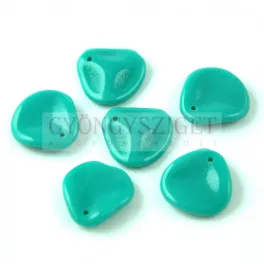 Rose Petal - Czech Glass Bead - Jade - 14x13mm