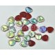 Rose Petal - Czech Glass Bead - red opal matte ab -8x7mm